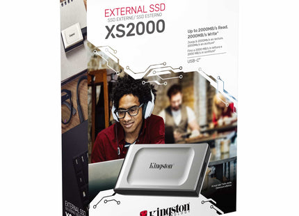 Disco Duro Externo SSD Kingston XS2000 | 1TB | USB-C 3.2 Gen 2x2 | SXS2000/1000G | Hasta 2000MB/s