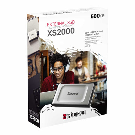 Disco Duro Externo SSD Kingston XS2000 | 1TB | USB-C 3.2 Gen 2x2 | SXS2000/1000G | Hasta 2000MB/s