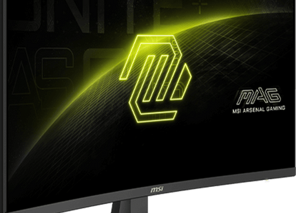 Monitor MSI MAG 321CQF vista lateral derecha mostrando curvatura y grosor