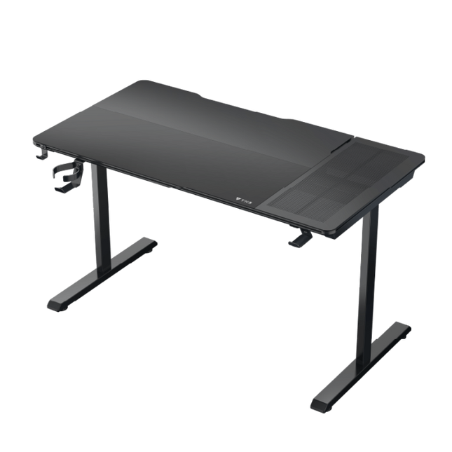 Escritorio gamer ThunderX3 Lab-X Lite vista frontal con superficie de cristal templado
