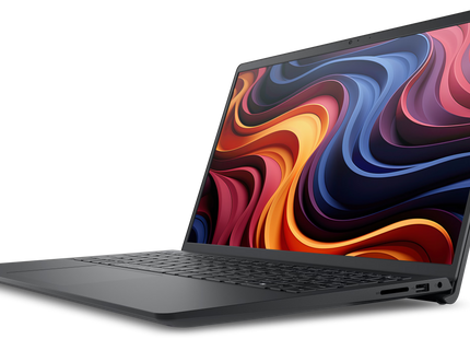 Vista lateral izquierda laptop Dell Inspiron 15 con puertos USB