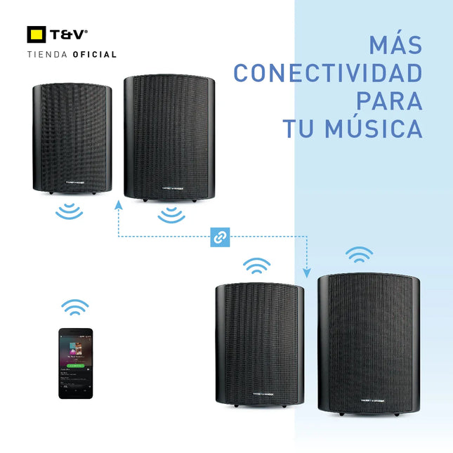 Parlante para Exteriores Thonet & Vander Fleck 7 Gen2 | 70W RMS | Bluetooth 5.0 | TWS | Resistentes al Agua | Soporte de Pared Incluido