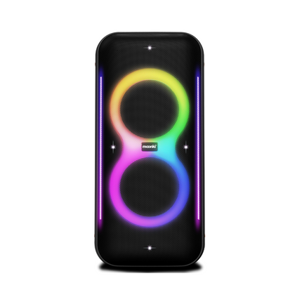 Parlante RGB Moonki Bossa Max Bluetooth | 2.0 Estéreo | 60W RMS | Luces LED | Batería Recargable