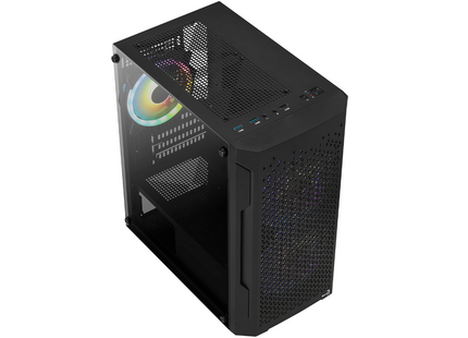Case Gaming AeroCool Trinity Mini-G-BK-V3 | Mini Torre ATX | 1 Ventilador 120mm | Vidrio Templado | Negro