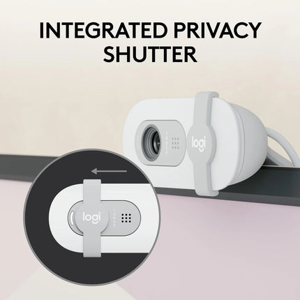 Cámara Web Logitech Brio 100 | Full HD 1080p | Micrófono Integrado | Color Blanco
