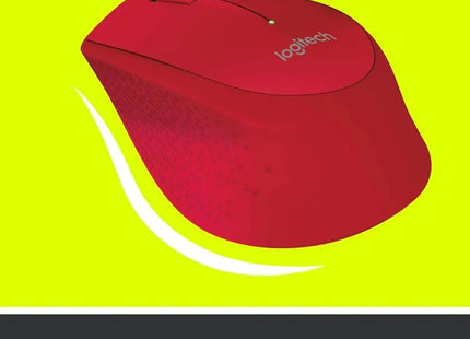Mouse M280 vista lateral izquierda con acabado rojo mate
