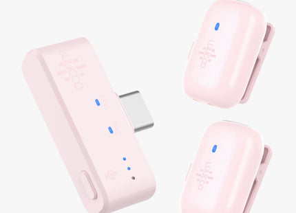 Luucco Micrófono Inalámbrico USB-C Rosa, MiniPods-K2