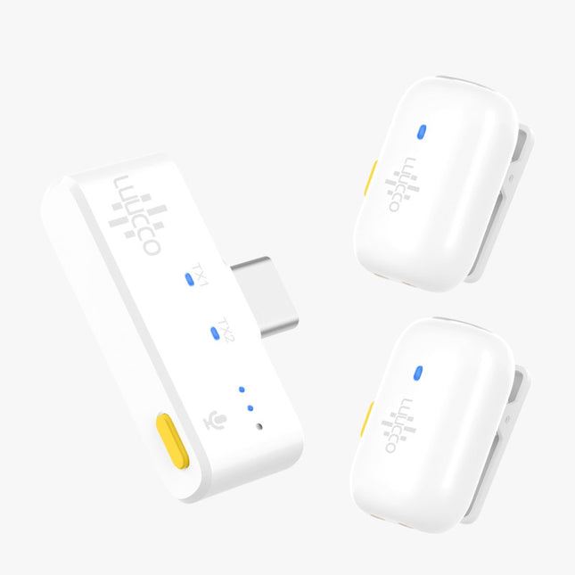 Luucco Micrófono Inalámbrico USB-C Blanco, MiniPods-K2