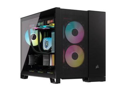 Case Gaming Corsair 2500D Airflow vista frontal con panel de malla y vidrio templado