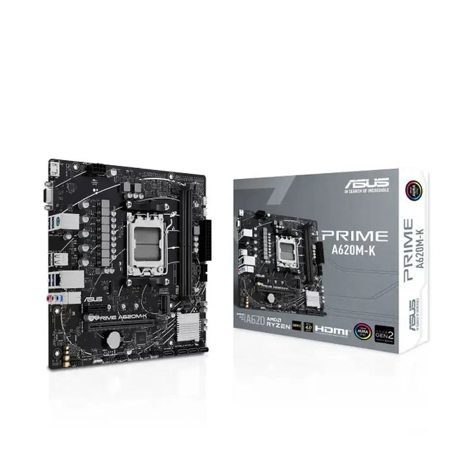 Tarjeta Madre ASUS PRIME A620M-K | mATX | AM5 | DDR5 | PCIe 4.0 | USB 3.2