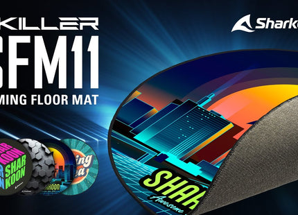 Alfombrilla Sharkoon SFM11 Retro | Para Silla Gamer | Diseño Vintage | Antideslizante | 120cm