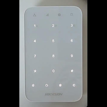Teclado Inalámbrico LED para Alarma Hikvision DS-PK1-E-WB | 900m Alcance | 433MHz