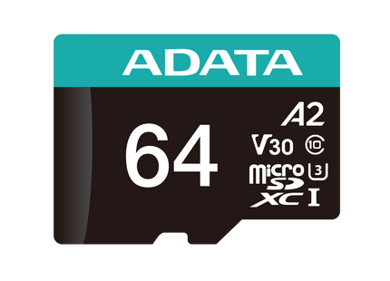 Memoria MicroSDXC ADATA Premier Pro | 64GB | Clase 10 | UHS-I U3 | V30 | A2 | 100/80 MB/s | Con Adaptador SD