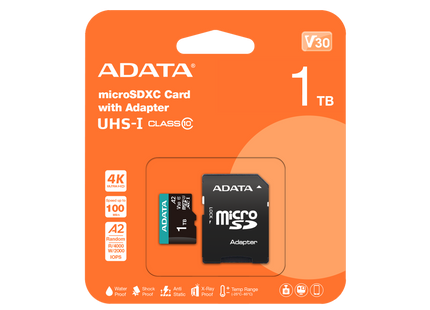 Memoria Micro SD ADATA | 1TB | UHS-I | V30 | A2 | Clase 10