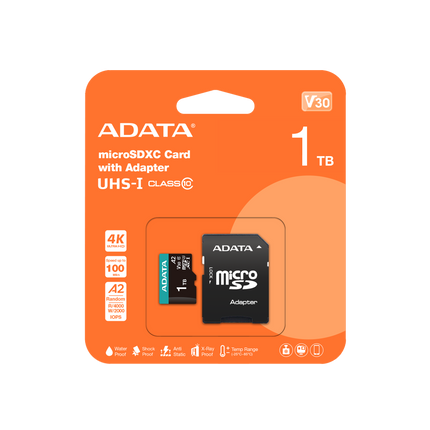 Memoria Micro SD ADATA | 1TB | UHS-I | V30 | A2 | Clase 10