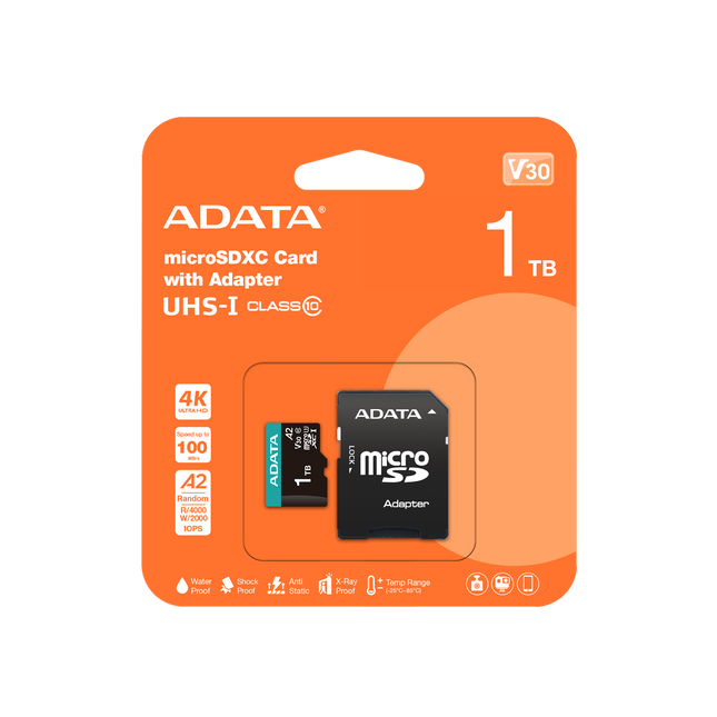 Memoria Micro SD ADATA | 1TB | UHS-I | V30 | A2 | Clase 10