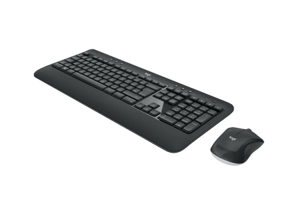 Mouse inalámbrico Logitech MK540 ambidiestro con diseño ergonómico negro y blanco