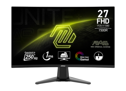 Monitor curvo MSI MAG 276CXF 27 pulgadas vista frontal completa