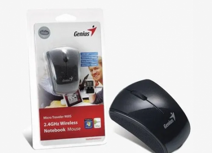 Mouse Genius RS2 Micro Traveler vista trasera con compartimento para guardar receptor USB