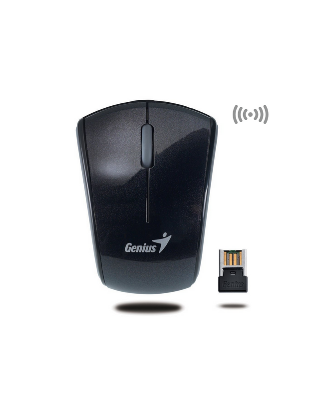 Mouse inalámbrico Genius RS2 vista superior con botones y scroll wheel óptico