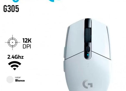 Mouse G305 Lightspeed vista trasera con compartimento de batería AA integrado
