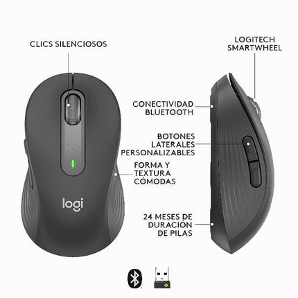 Mouse Logitech Signature M650 Inalámbrico | Bluetooth | 1000 DPI | USB