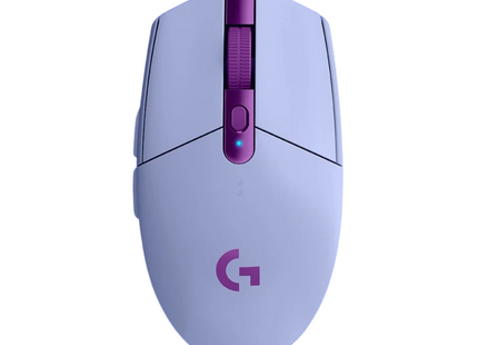 Mouse Logitech G305 LIGHTSPEED inalámbrico vista frontal con diseño ergonómico gaming