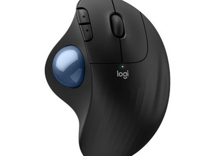 Mouse Trackball Logitech Ergo M575S vista frontal con trackball azul