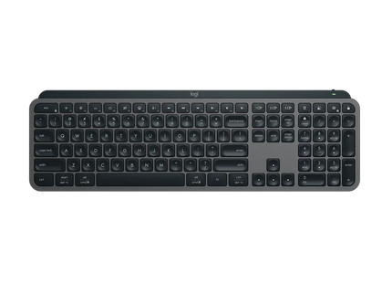 Teclado Logitech MX Keys S inalámbrico vista frontal completa con retroiluminación LED