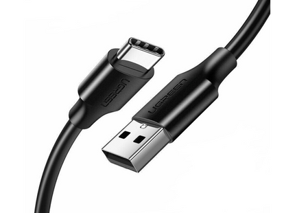 Cable UGREEN US287 USB-A a USB-C negro de 1.5 metros vista frontal completa