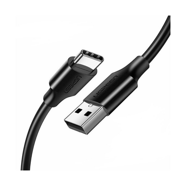 Cable UGREEN US287 USB-A a USB-C negro de 1.5 metros vista frontal completa
