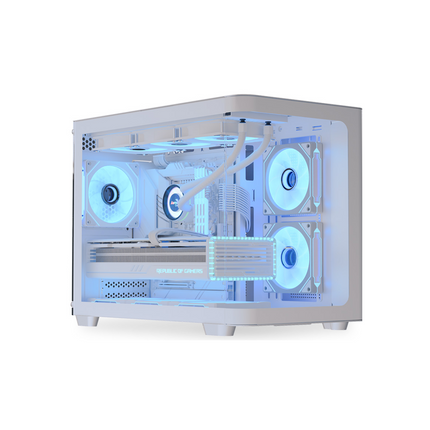 Case RGB AeroCool P300C | Torre Pequeña | Vidrio Templado | 2 Abanicos Laterales | 1 Abanico Trasero | Blanco
