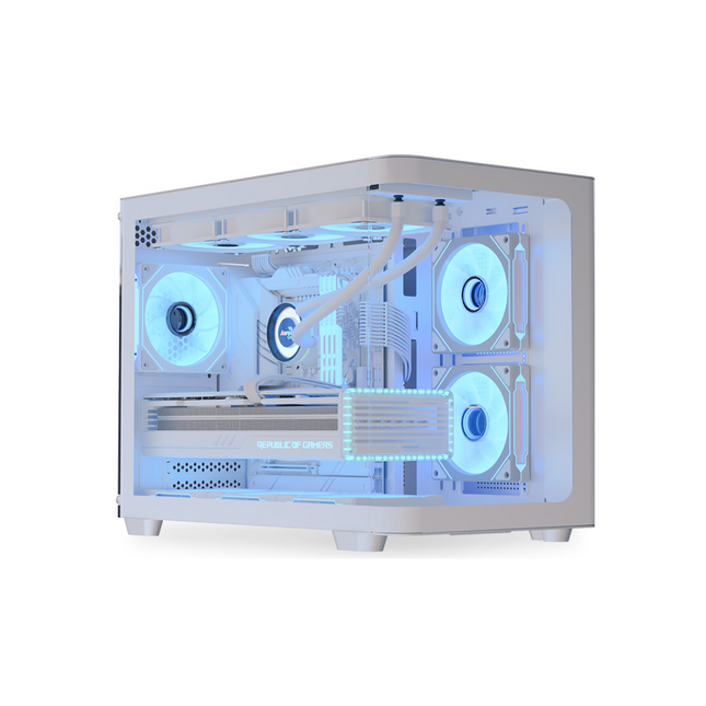 Case RGB AeroCool P300C | Torre Pequeña | Vidrio Templado | 2 Abanicos Laterales | 1 Abanico Trasero | Blanco