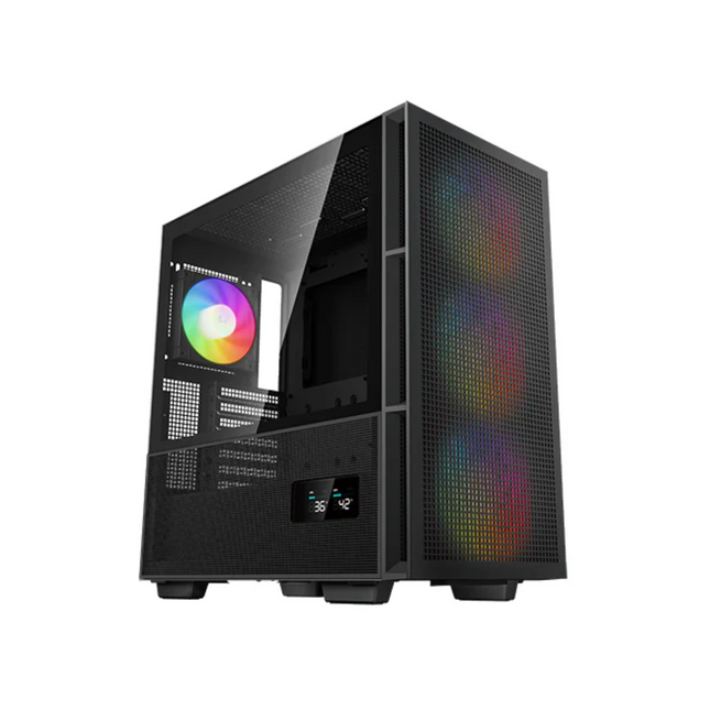 Case Gaming DeepCool CH560 Digital | Media Torre | Vidrio Templado | 3 Ventiladores ARGB 140mm | Pantalla Digital