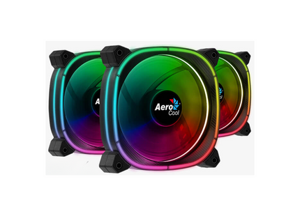 Abanico AeroCool Astro 12 Pro 2 Ventiladores ARGB Pro 120mm | 1 Concentrador de Control H66F | Control Remoto | Negro