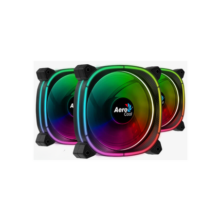 Abanico AeroCool Astro 12 Pro 2 Ventiladores ARGB Pro 120mm | 1 Concentrador de Control H66F | Control Remoto | Negro