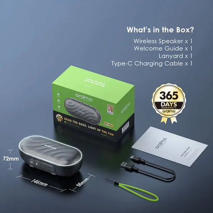 Parlante RGB Oraimo SpaceBox | 8W | Bluetooth | OBS-382