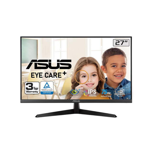 Monitor 27” ASUS VY279HE-W | FHD 1920 x 1080 | 75Hz | 1ms | HDMI | VGA | Eye Care Plus