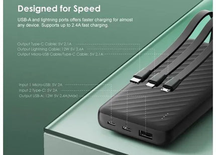 Power Bank Oraimo Slice Link | 10000mAh | 12W | 3 Puertos | OPB-P5101