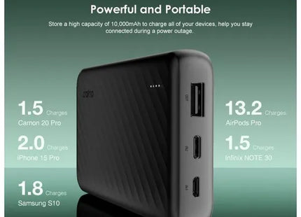 Power Bank Oraimo Slice Link | 10000mAh | 12W | 3 Puertos | OPB-P5101