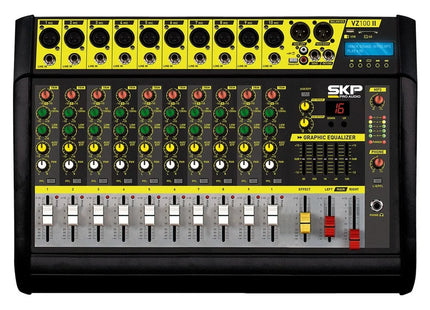 SKP VZ-100II mezcladora amplificada 10 canales 250W RMS x 2 a 4 ohms