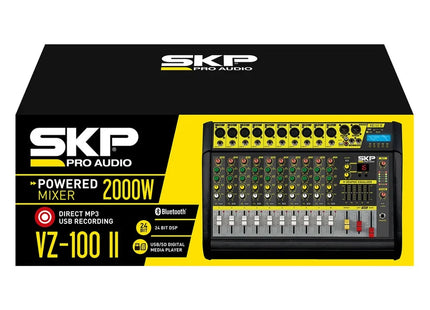SKP VZ-100II mezcladora amplificada 10 canales 250W RMS x 2 a 4 ohms