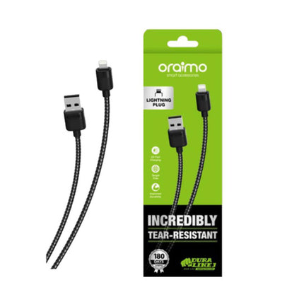 Cable USB-A a Lightning Oraimo Dura Line 3 | 2A | 1 m | Carga y Transferencia
