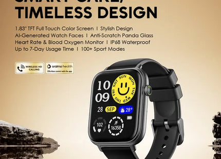 Oraimo Smartwatch Watch 6N pantalla 1.83" negro, OSW-8000N