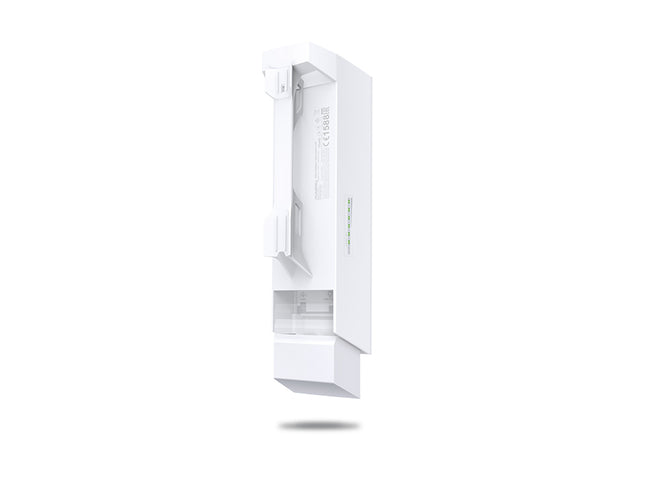 CPE210 TP-Link vista lateral mostrando puertos ethernet y alimentación PoE