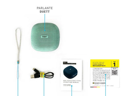 Parlante Thonet & Vander DUETT Bluetooth | 10W RMS | Radio FM | Resistente al Agua IPX4