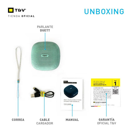 Parlante Thonet & Vander DUETT Bluetooth | 10W RMS | Radio FM | Resistente al Agua IPX4