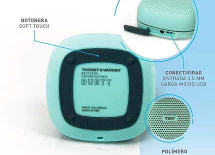 Parlante Thonet & Vander DUETT Bluetooth | 10W RMS | Radio FM | Resistente al Agua IPX4