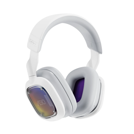 Headset Gaming Inalámbrico Logitech Astro A30 White/Purple | 3.5mm | Bluetooth 5.3 | LIGHTSPEED 2.4GHz | Micrófono Desmontable | 27h Batería | Compatible con PS5/PS4/PC/MAC