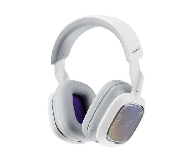 Headset Gaming Inalámbrico Logitech Astro A30 White/Purple | 3.5mm | Bluetooth 5.3 | LIGHTSPEED 2.4GHz | Micrófono Desmontable | 27h Batería | Compatible con PS5/PS4/PC/MAC